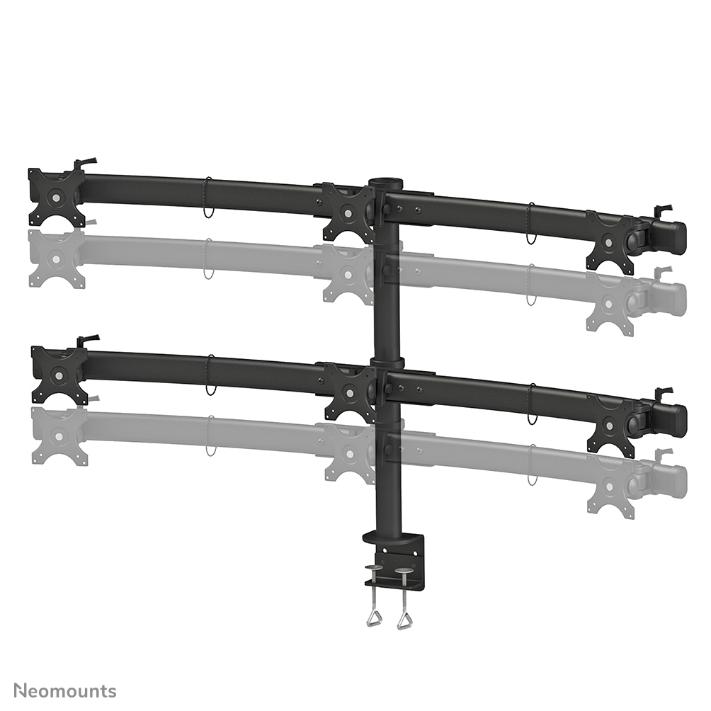 Neomounts Tischhalterung fuer sechs Flachbildschirme bis 27 69 cm 8KG FPMAD700D6