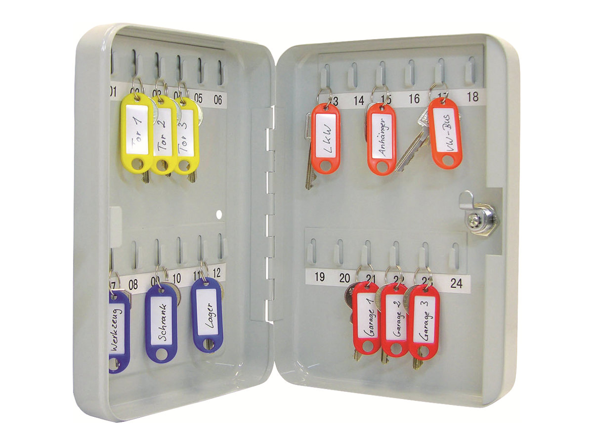 WEDO Schluesselkasten grau mit 24 Haken Sicherheitsschloss WEDO Schluesselkasten grau mit 24 Haken Sicherheitsschloss