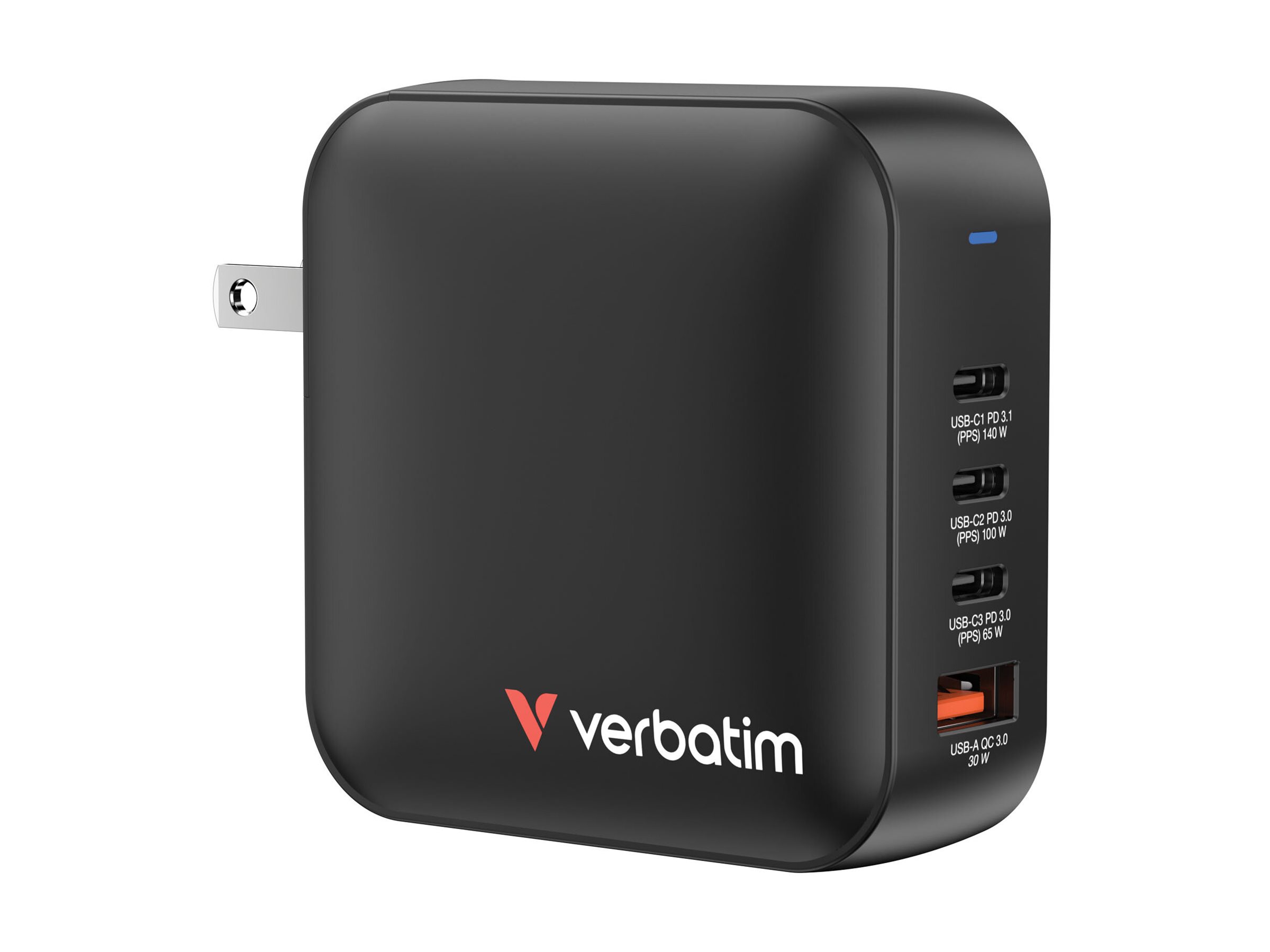 Verbatim Mini GaN Charger 165W 3xUSBC 1xUSBA USEUUK A32216