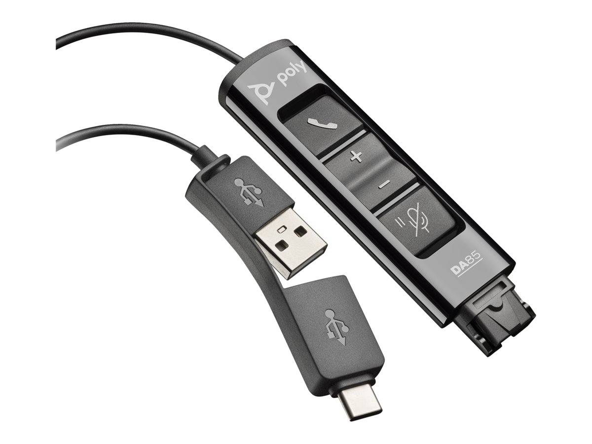 Poly DA75 Wideband QD auf USB-Adapter (USB-A & USB-C) Poly DA75 Wideband QD auf USB-Adapter (USB-A & USB-C)