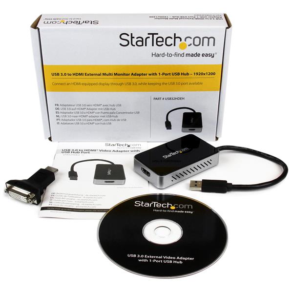 STARTECHCOM USB 30 Super Speed auf HDMI Multi MonitorAdapter Externe Grafikkarte mit 1 Port USB Hub 1920x1200 1080p