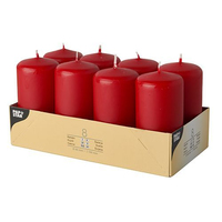 8 STARPAK Stumpenkerzen rot 8 STARPAK Stumpenkerzen rot