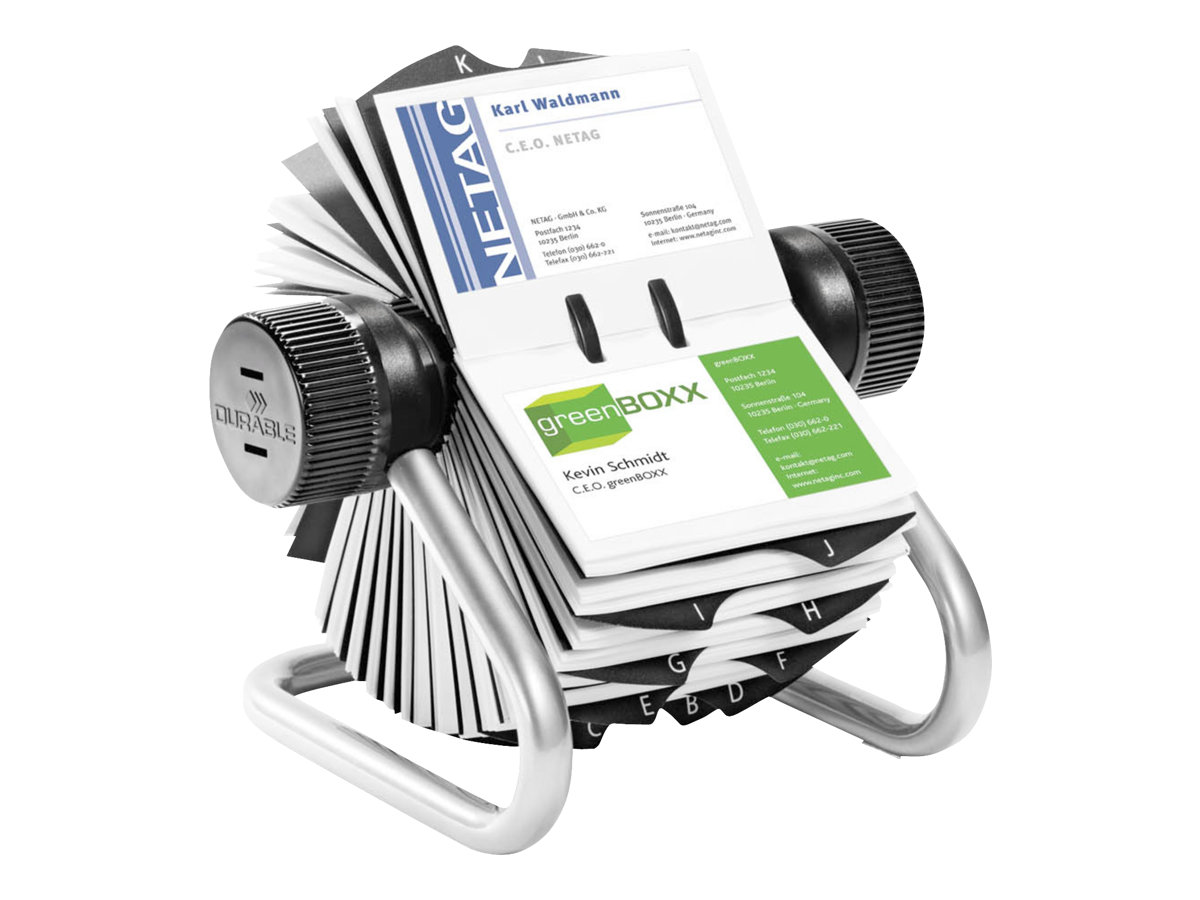 DURABLE Visitenkarten-Rollkartei Visifix silber, fuer 560 Visitenkarten
