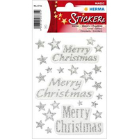 HERMA Aufkleber 3731 Merry Christmas, silber, 24 Etiketten