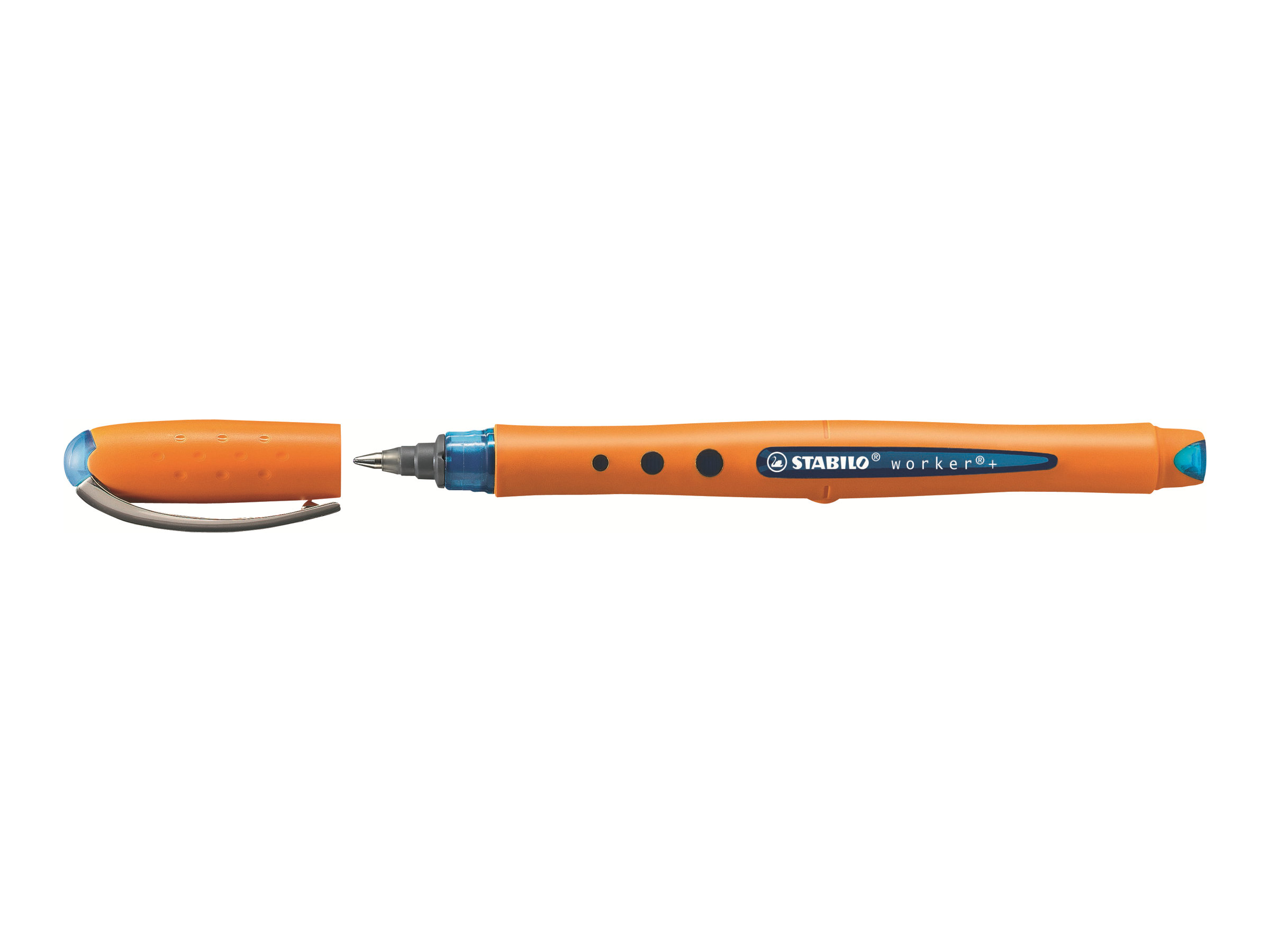 STABILO worker®+ Tintenroller orange 0,5 mm, Schreibfarbe: blau, 1 St.