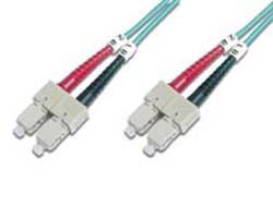 DIGITUS LWL Patchkabel SC zu SC Multimode 50/125 m Duplex Laenge 2m Klasse OM3