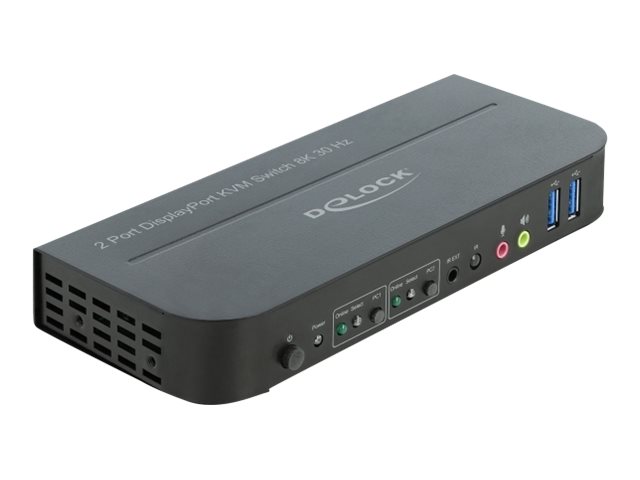 DELOCK DisplayPort 1.4 KVM Switch 8K 30Hz mit USB 3.0 und Audio