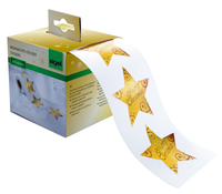 SIGEL Aufkleber Christmas Stars CS112 Sterne, gold 47,0 x 47,0 mm, 200 Etiketten