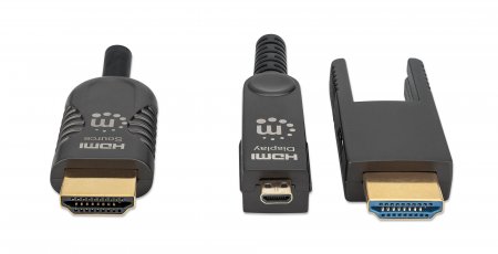 MANHATTAN Aktives HDMIGlasfaserkabel mit abnehmbarem Stecker 4K60Hz UHD HDMIStecker auf MicroHDMIHDMIStecker 50m HEC ARC