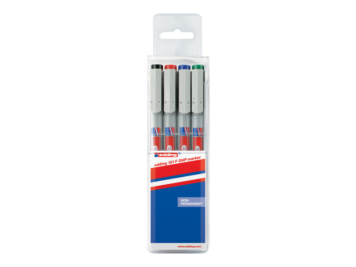 edding 151 Folienstifte-Set farbsortiert non-permanent 4 St.