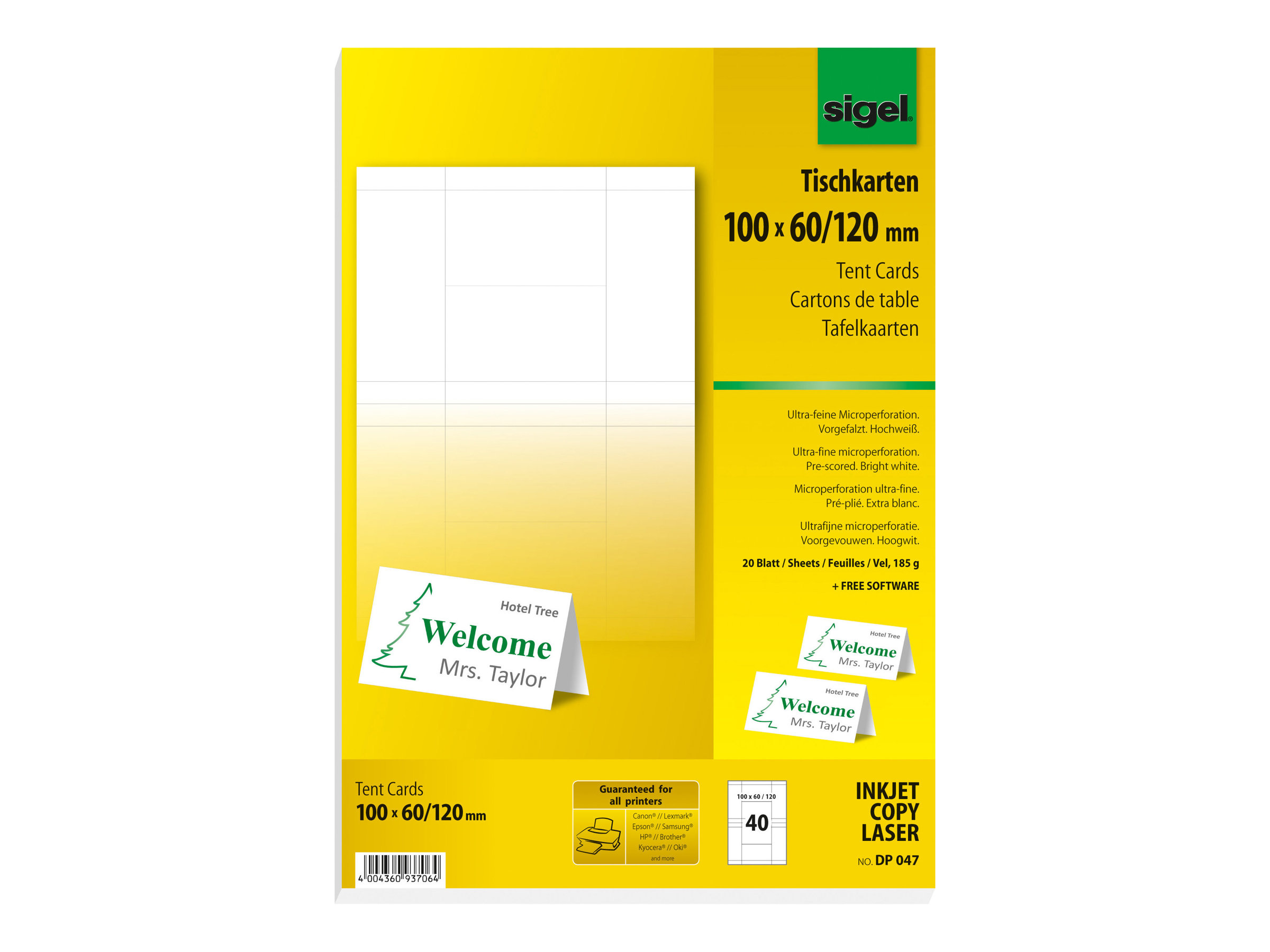 SIGEL Tischkarten 10,0 x 6,0 cm, 40 St. SIGEL Tischkarten 10,0 x 6,0 cm, 40 St.