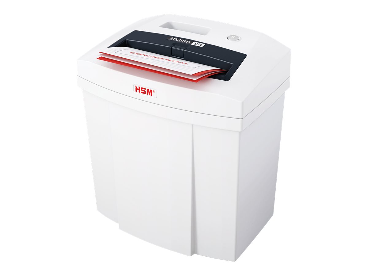 HSM SECURIO C14 Aktenvernichter mit Streifenschnitt P-2, 3,9 mm, bis 12 Blatt, weiss