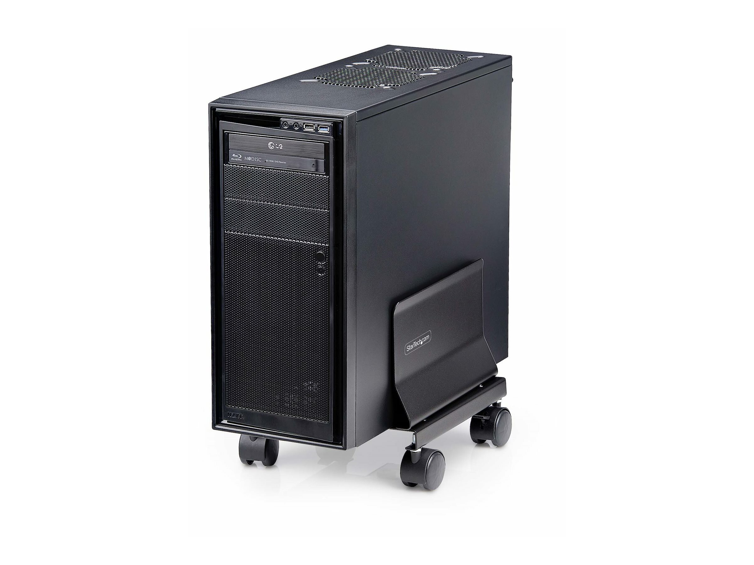 STARTECH.COM PC Staender CPU Staender auf Raedern Tragkraft 21kg Einstellbarer PC Rollwagen/Computerstaender CPU Halterung