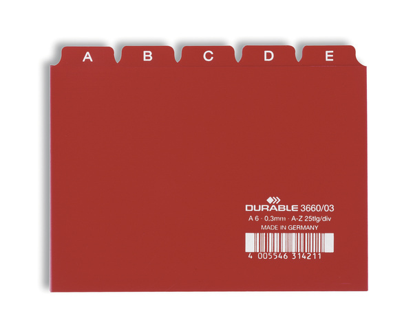 DURABLE Karteikartenregister A-Z rot