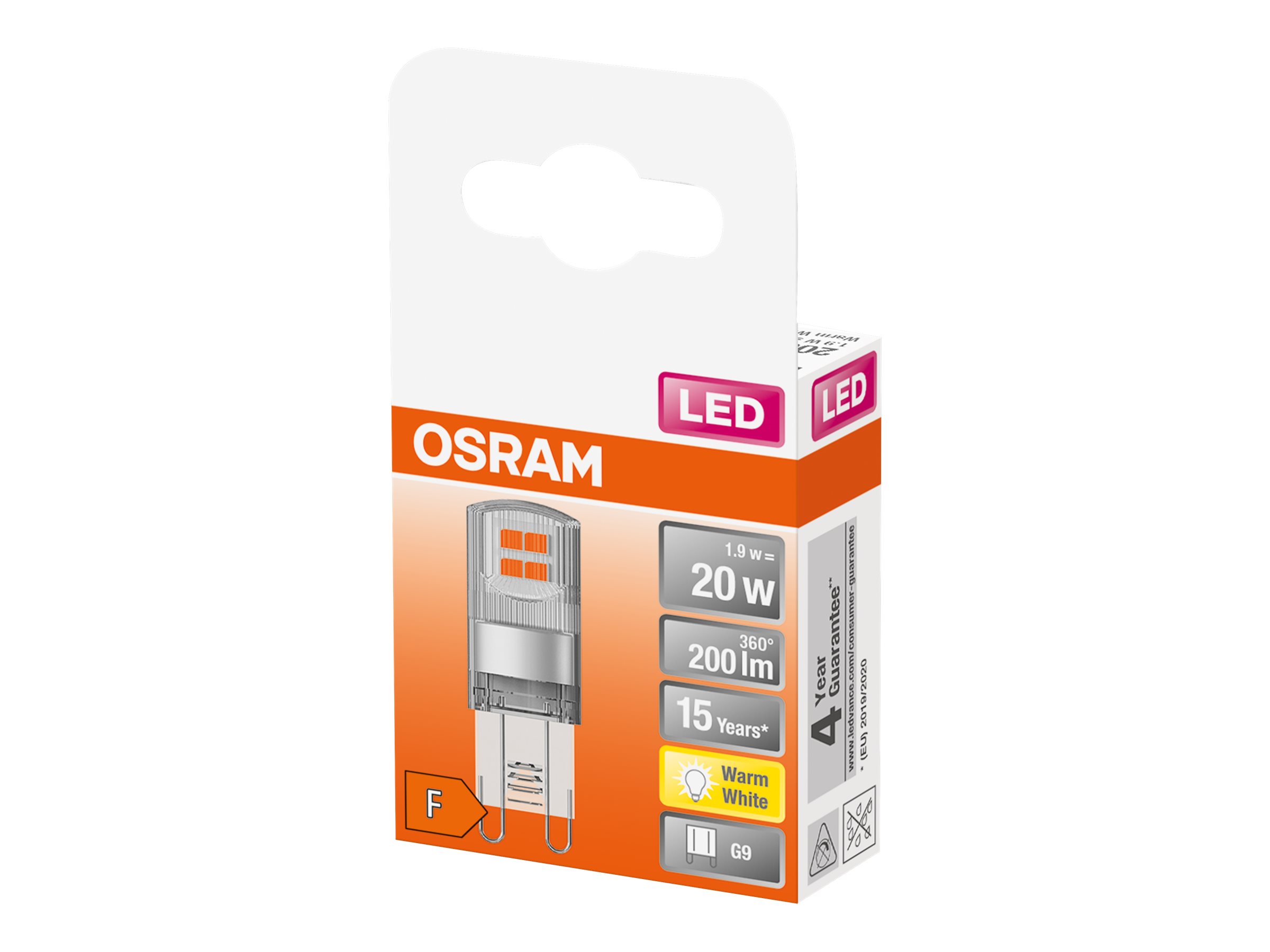 OSRAM LED-Lampe STAR PIN 20 G9 1,9 W klar