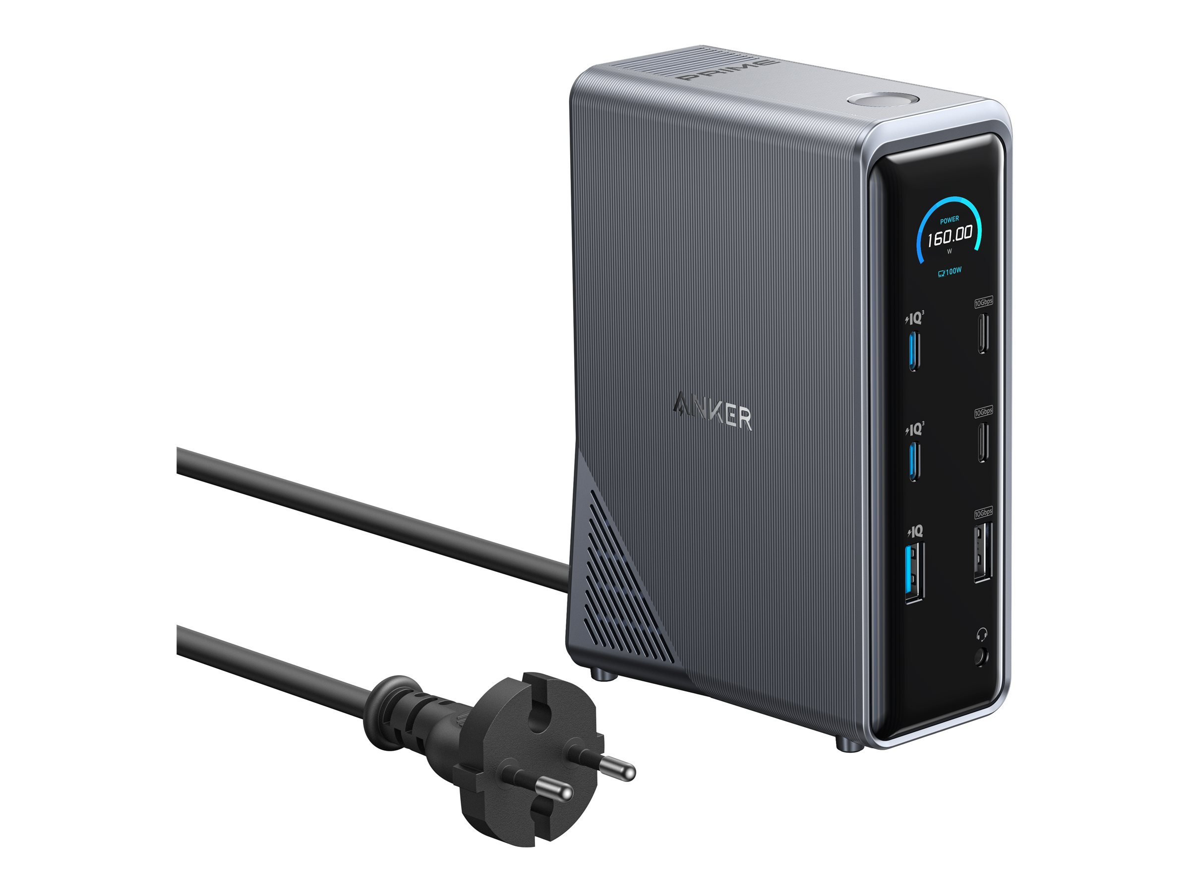 ANKER Prime 14-in-1 160W Ladedock 2x USB-C 100W 2x USB-C 10Gbit 1x USB-A 10Gbit 1x USB-A 12W 3x USB-A 2x HDMI 1x Ethernet 1x Audio