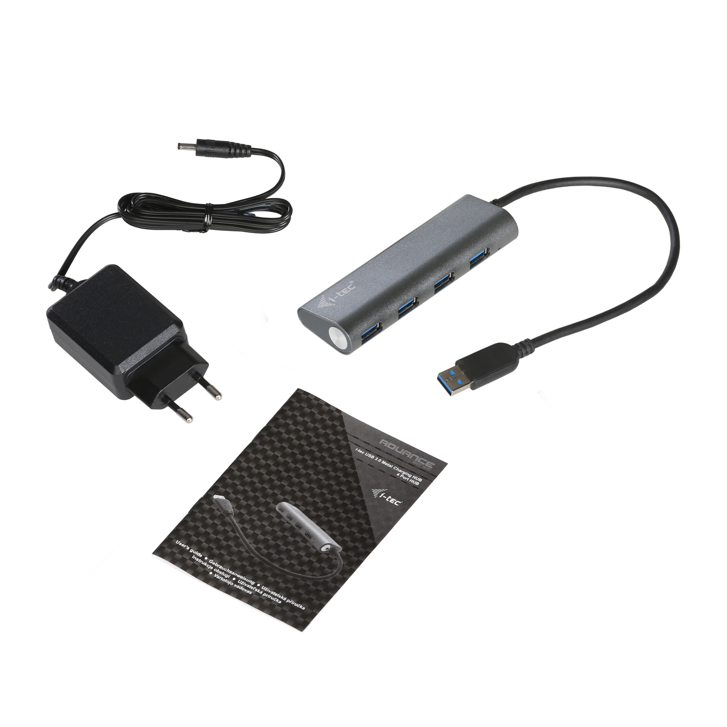 ITEC USB 30 Metal Charging HUB 4 Port port mit externem Netzadapter 4x USB Ladeport Fuer Tablets Notebooks Ultrabooks PC