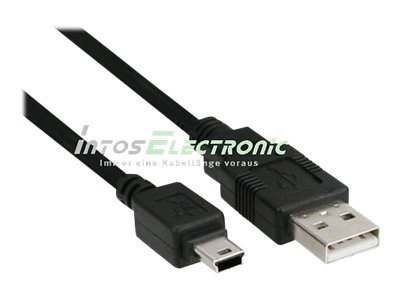 INLINE USB 20 MiniKabel USB A Stecker an MiniB Stecker 5pol schwarz 2m