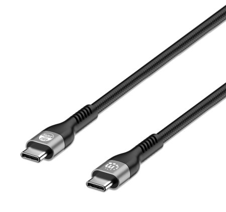 MANHATTAN USB 20 Typ C EPR Ladekabel 240 W PD 31 480 Mbits 2m Power Delivery 31 abwärtskompatibel zu 14010065 W schwarz