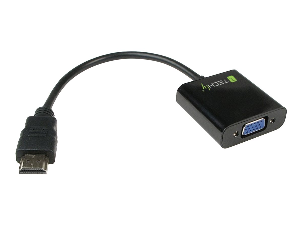TECHLY HDMI auf VGA Konverter HDMI Stecker auf VGA Buchse schwarz im hochwertigen Polybag TECHLY HDMI auf VGA Konverter HDMI Stecker auf VGA Buchse schwarz im hochwertigen Polybag