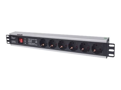 INTELLINET 48,3cm 19Zoll Steckdosenleiste 6-fach SCHUKO mit Ueberspannungsschutz 3m Stromkabel 1,5 HE INTELLINET 48,3cm 19Zoll Steckdosenleiste 6-fach SCHUKO mit Ueberspannungsschutz 3m Stromkabel 1,5 HE