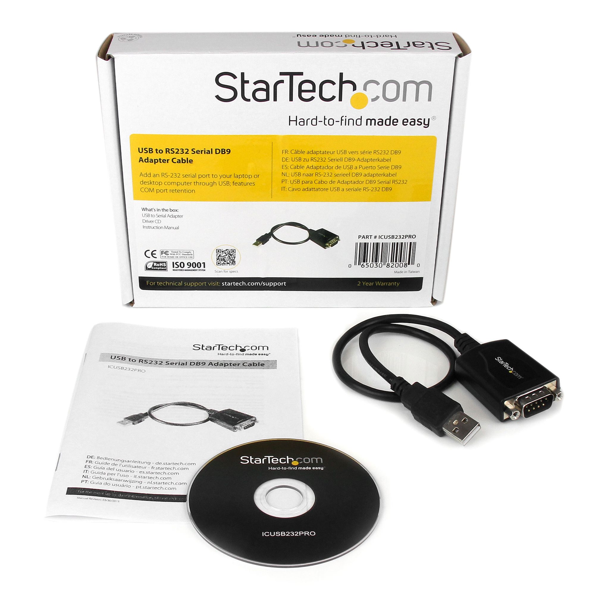 STARTECHCOM ICUSB232PRO USB to RS232 Adapter with COM Retention