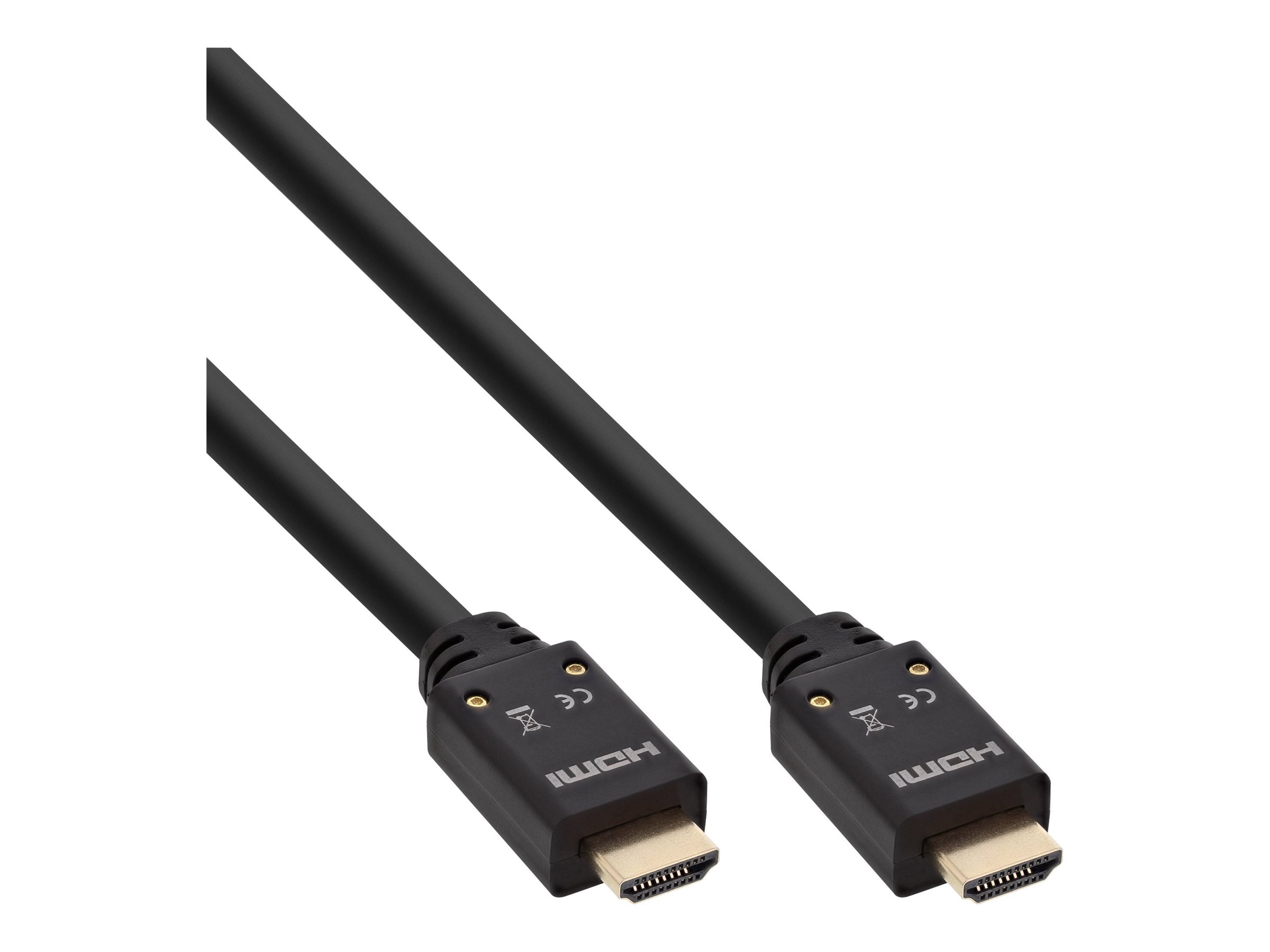 INLINE HDMI Aktiv HighSpeed Kabel St/St mit Ethernet 4K2K vergoldete Kontakte schwatz 15m