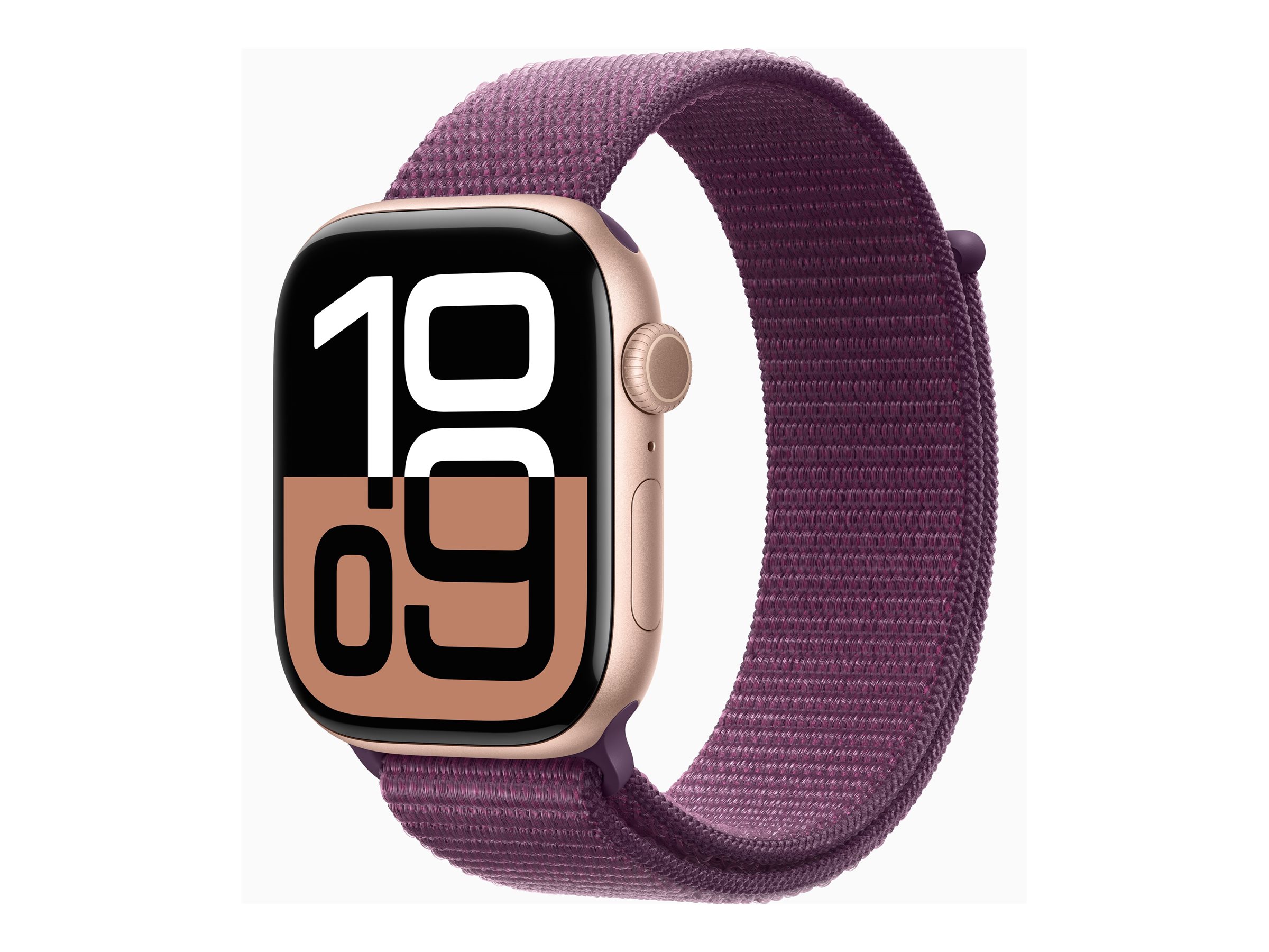 APPLE Watch Series 10 GPS 46mm Rose Gold Aluminium Case with Plum Sport Loop