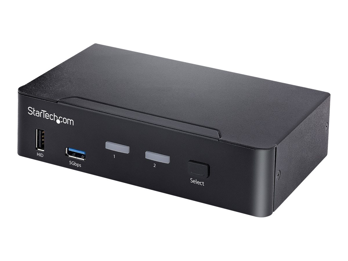 STARTECHCOM 2 Port USB C KVM Switch KVM Umschalter mit 4K 60Hz DisplayPort Thunderbolt 34 und USB C DP Alt Mode Audio USB A Hub