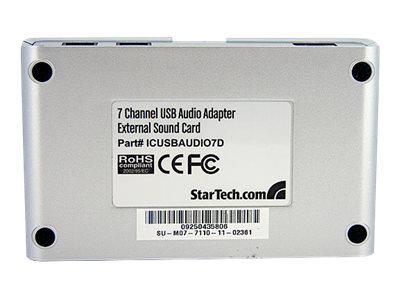 StarTech 71 USB Audio Adapter External Sound Card with SPDIF Digital Audio