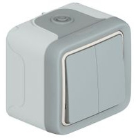 Legrand Wipptaster Plexo IP55 69725 Doppel- 2 Schliesser FR AP gr