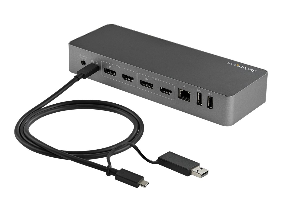 StarTech.com 1m USB-C Kabel mit USB-A Adapter Dongle - Hybrid 2-in-1 USB-C Kabel mit USB-A - USB-C auf USB-C (10Gbit/s - 100W PD), USB-A auf USB-C (5 Gbit/s) (USBCCADP) - USB Typ-C-Kabel - 24 pin USB-C zu 24 pin USB-C - 1 m