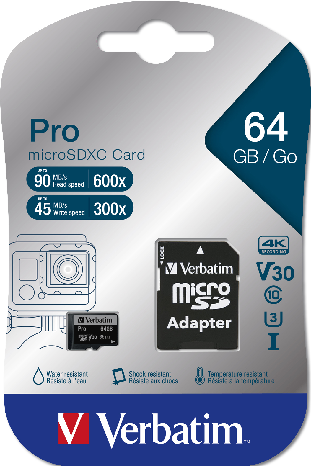Verbatim PRO MicroXC 64GB 90MB/s Adapter