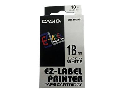 CASIO Schriftband XR-18WE XR-18WE1, 18 mm schwarz auf weiss CASIO Schriftband XR-18WE XR-18WE1, 18 mm schwarz auf weiss