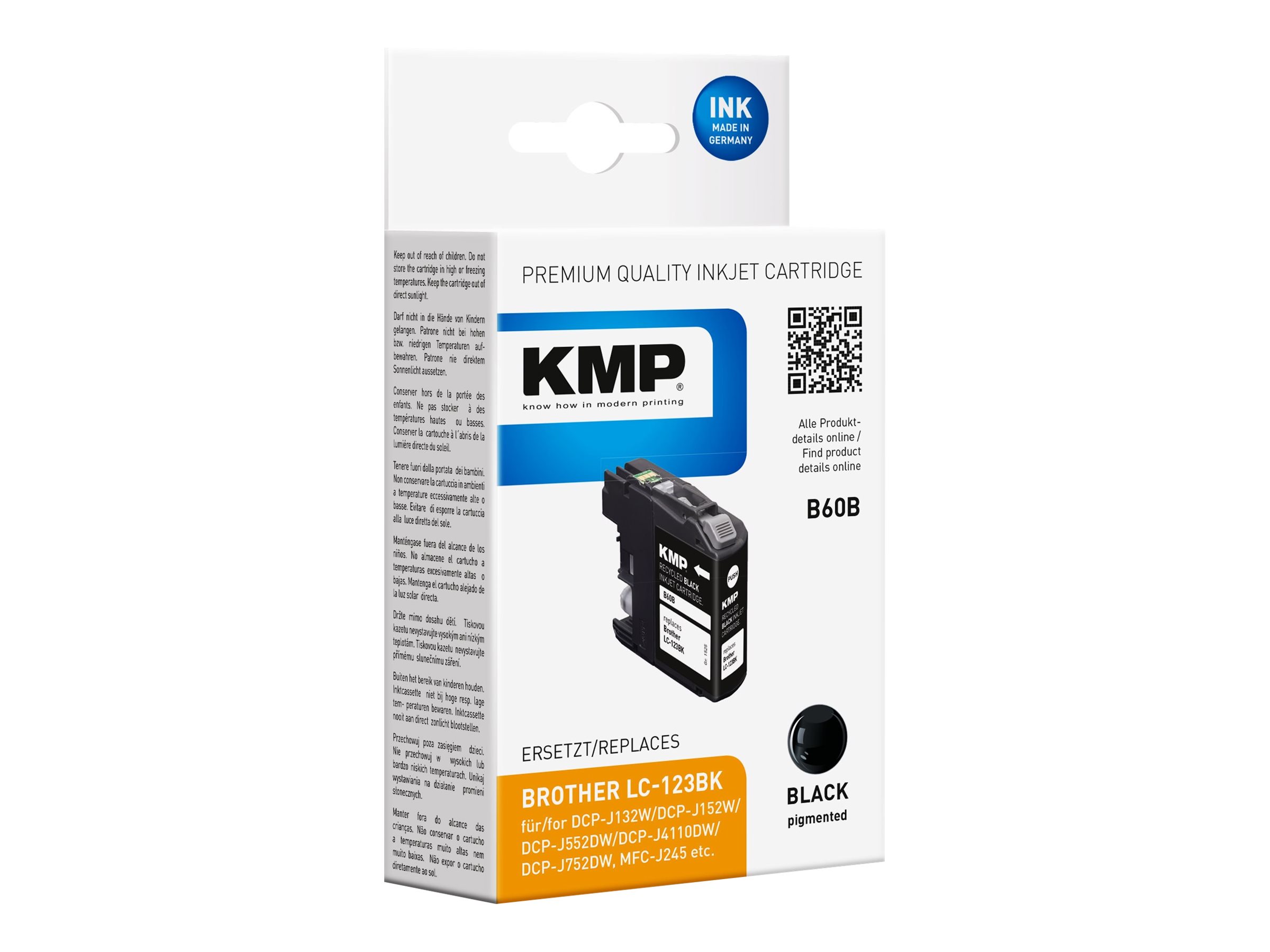 KMP B60B schwarz Druckerpatrone kompatibel zu brother LC-123BK KMP B60B schwarz Druckerpatrone kompatibel zu brother LC-123BK