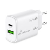 MediaRange 25W USB A/USB C Quick Charge Ladeadapter weiss, 25 Watt MediaRange 25W USB A/USB C Quick Charge Ladeadapter weiss, 25 Watt