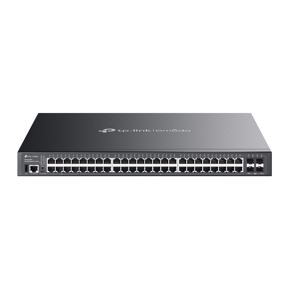 TPLINK SG5452XMPP Omada 48Port Gigabit Stackable Lite L3 Managed PoE Switch with 4 10G Slots