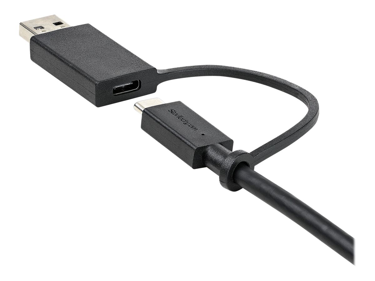 StarTech.com 1m USB-C Kabel mit USB-A Adapter Dongle - Hybrid 2-in-1 USB-C Kabel mit USB-A - USB-C auf USB-C (10Gbit/s - 100W PD), USB-A auf USB-C (5 Gbit/s) (USBCCADP) - USB Typ-C-Kabel - 24 pin USB-C zu 24 pin USB-C - 1 m