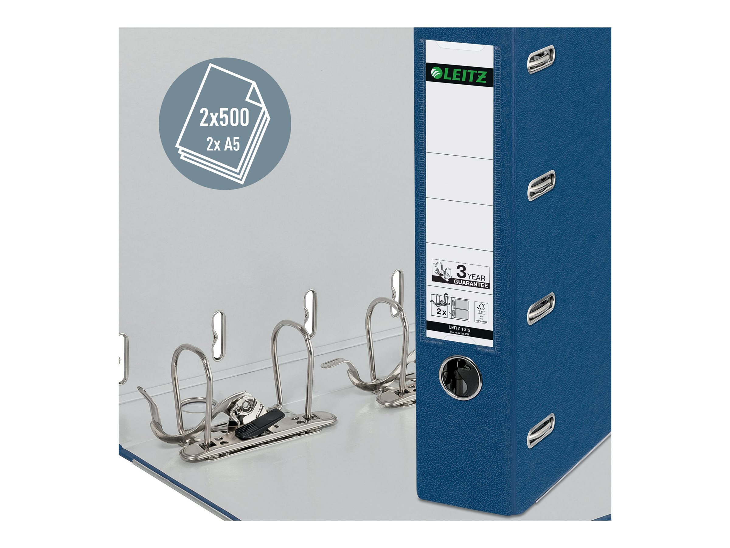 LEITZ Doppelordner blau Karton 7,5 cm LEITZ Doppelordner blau Karton 7,5 cm