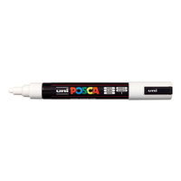 uni-ball POSCA PC-5M Acrylstift weiss 1,8 - 2,5 mm, 1 St. uni-ball POSCA PC-5M Acrylstift weiss 1,8 - 2,5 mm, 1 St.