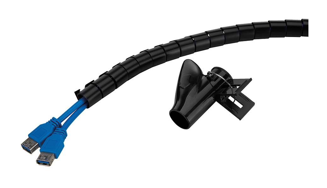 NewStar Kabelspirale 200x1,5cm 1-4 Kabel schwarz