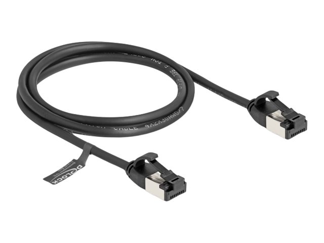 Delock RJ45 Kabel Stecker zu Stecker Cat81 flexibel 1 m schwarz