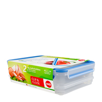 emsa Frischhaltedosen CLIP & CLOSE 8,6 cm hoch transparent 1,0/1,65 l, 2 St.