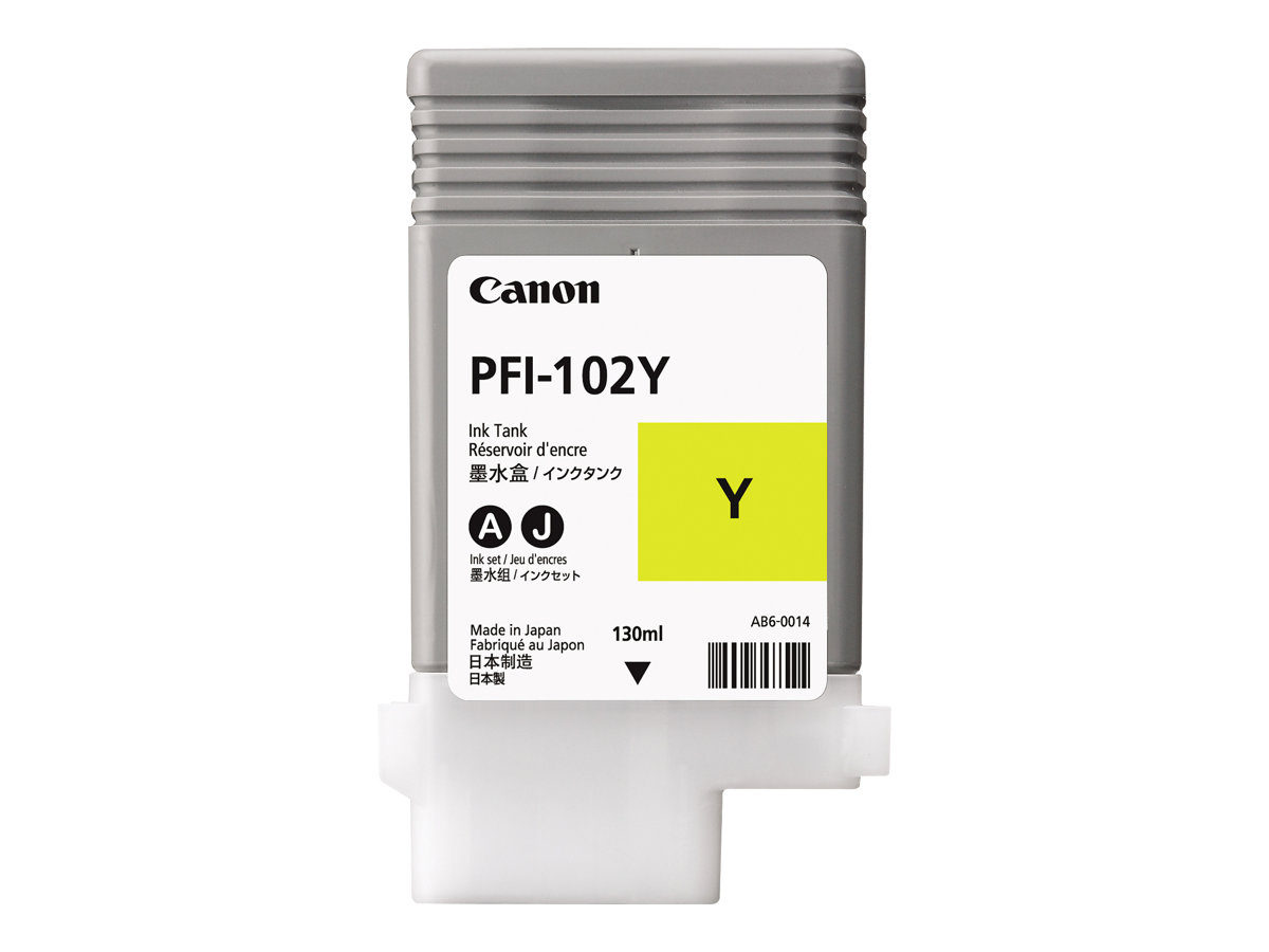 CANON PFI-102Y Farbpatrone gelb Standardkapazität 130ml 1er-Pack CANON PFI-102Y Farbpatrone gelb Standardkapazität 130ml 1er-Pack