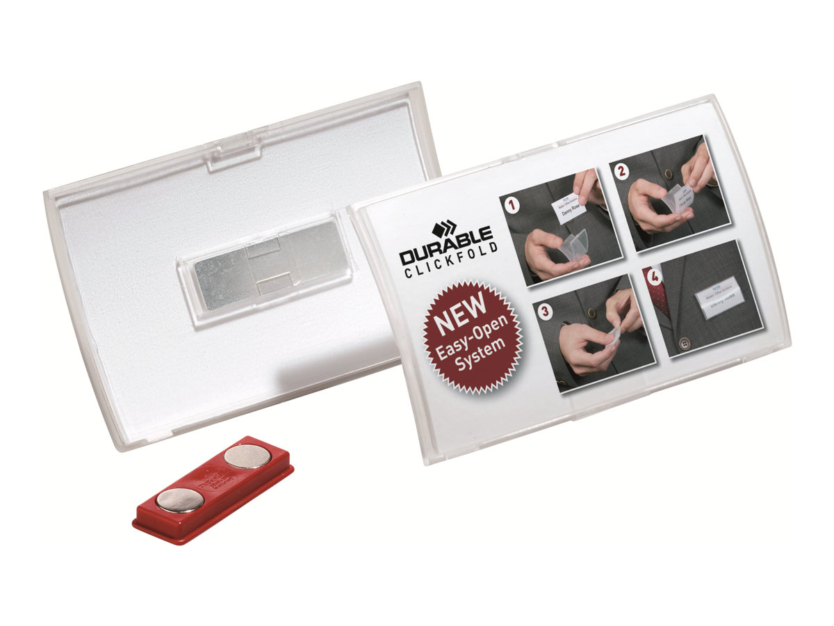 DURABLE Click Fold Namensschilder mit Magnet 7,5 x 4,0 cm, 10 St