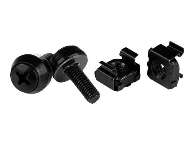 STARTECH.COM M5 x 12mm - Schrauben und Käfigmuttern - 50er Pack -  Schwarz - M5 Montageschrauben und Kastenmuttern für Server Ra