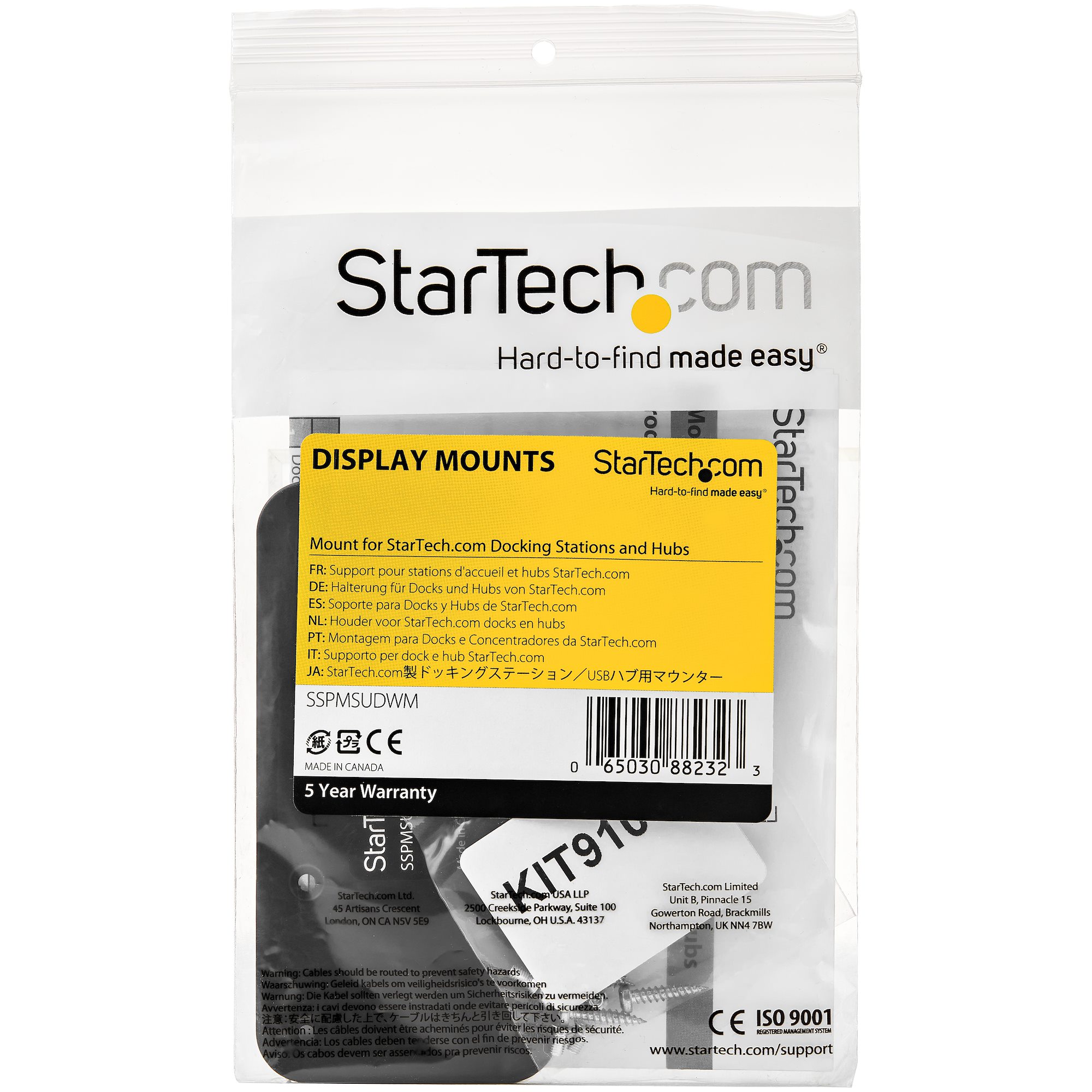 STARTECHCOM Dockingstation Halterung Für kompatible StarTechcom Hubs und Docks Wand oder UnterTischBefestigung Stahl
