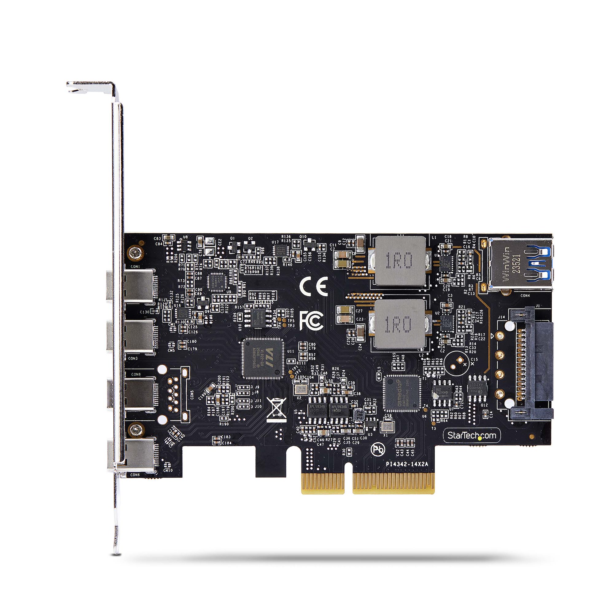 STARTECHCOM 5Port USBC PCIe Karte USB 32 10 Gbit USB C PCI Express USB C Erweiterungskarte 4x USBC 1x USBA Intern