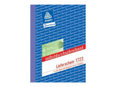 AVERY Zweckform Lieferschein mit Empfangsschein Formularbuch 1723 AVERY Zweckform Lieferschein mit Empfangsschein Formularbuch 1723