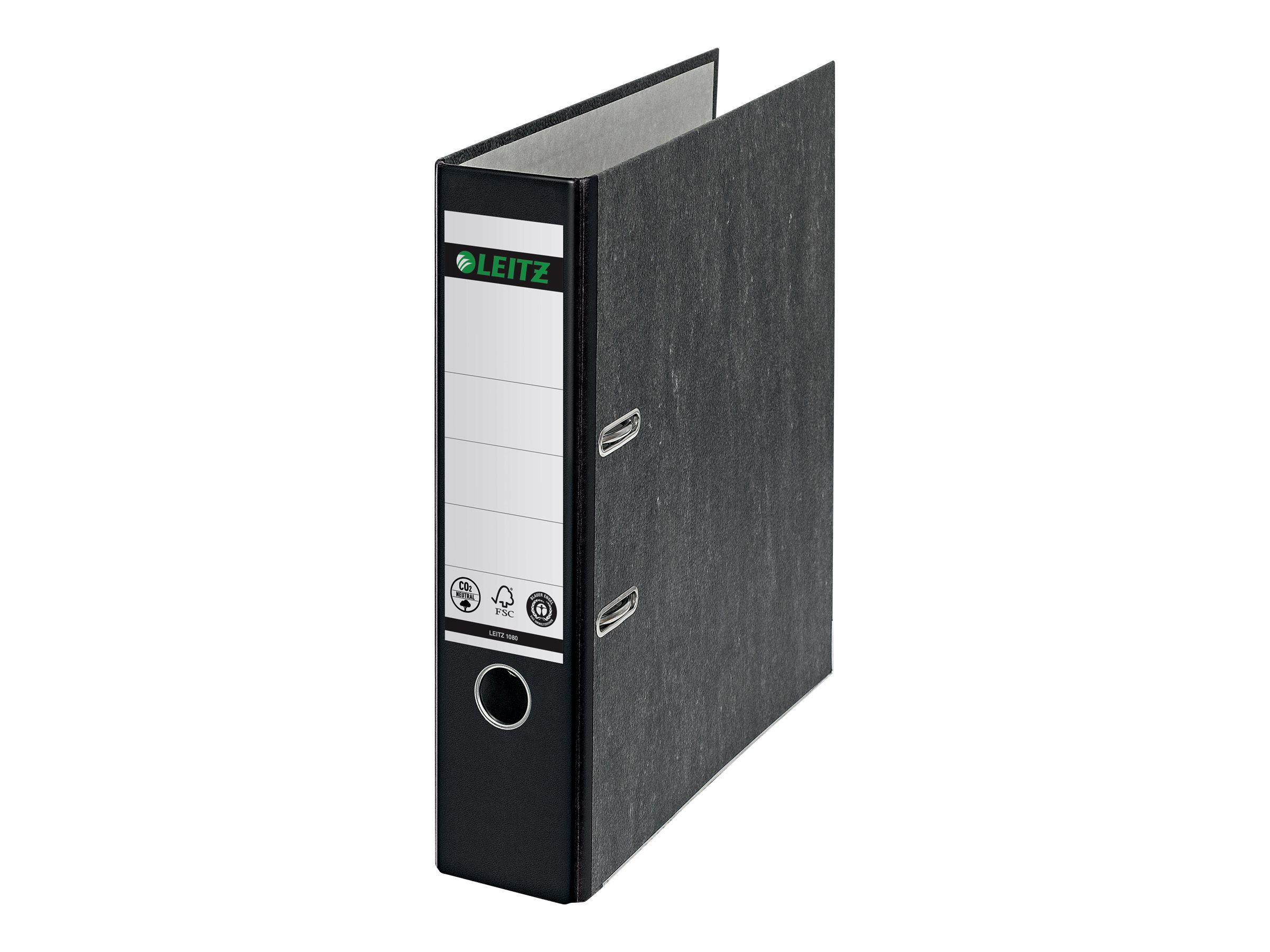 LEITZ 1080 Ordner schwarz marmoriert Karton 8,0 cm DIN A4